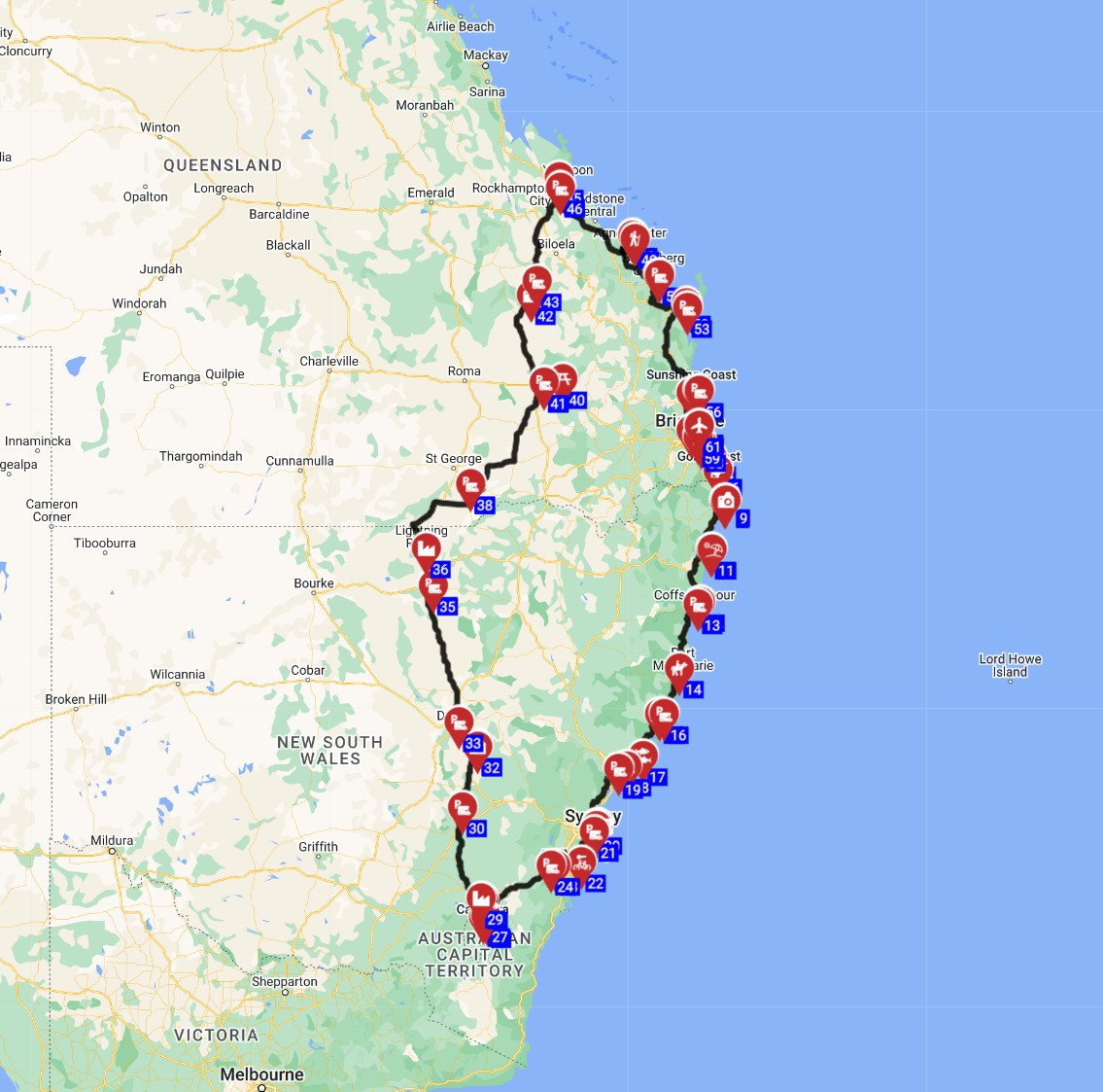 Brisbane Australia, Motorhome road trip with an RV or campervan
